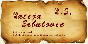 Mateja Srbulović vizit kartica